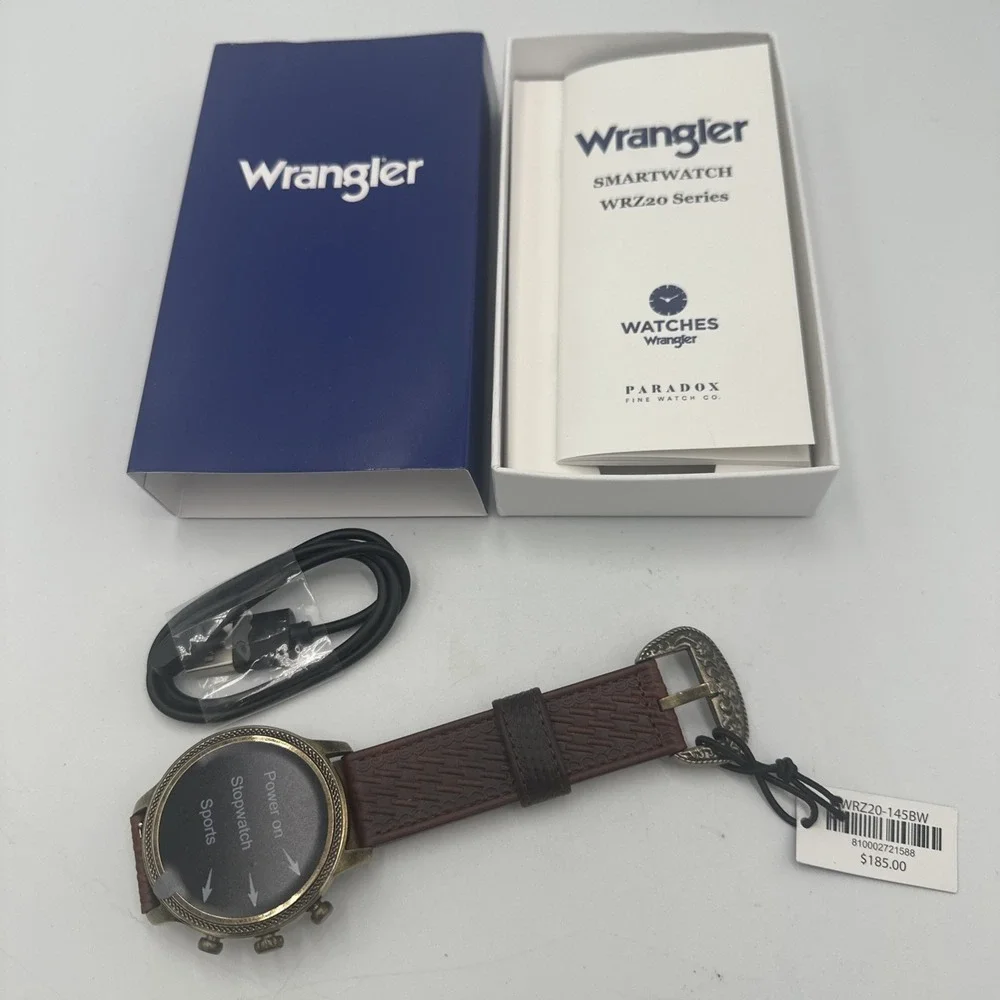 WESTERN Wrangler SMART WATCH Leather Weave Band‎ WRZ20-145bw **msrp 185